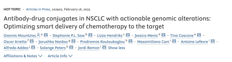 Stephanie Saw: Our review paper on ADCs in NSCLC with AGA is out