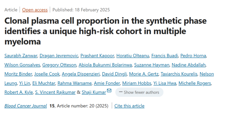 Saurabh Zanwar: Clonal plasma cell proportion in the S-phase in multiple myeloma