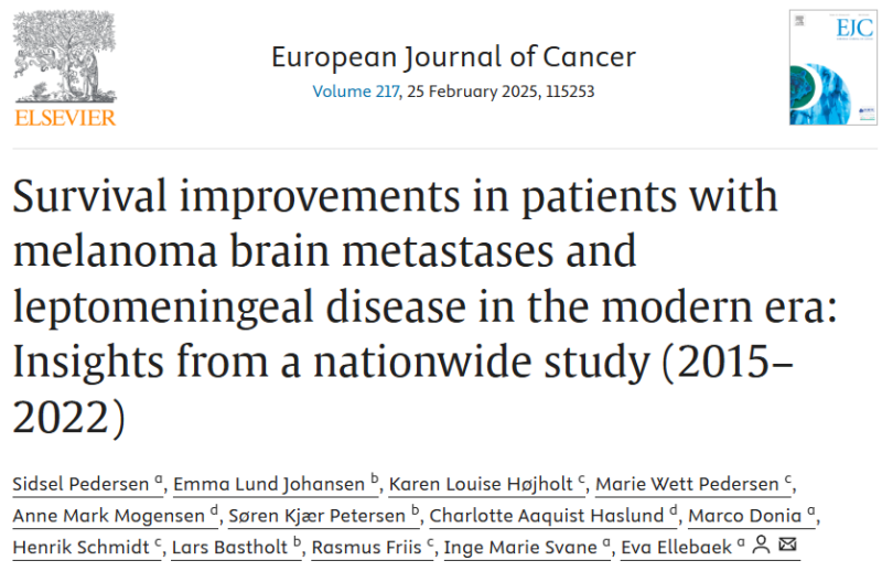 Survival improvement of patients with melanoma brain or leptomeningeal metastases in Denmark - CCIT-DK