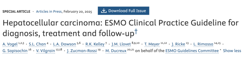 Updated ESMO Clinical Practice Guideline on Hepatocellular Carcinoma