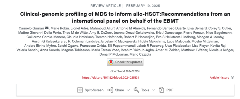 Donal McLornan: Clinical genomic profiling of MDS to inform allo-HCT decisions