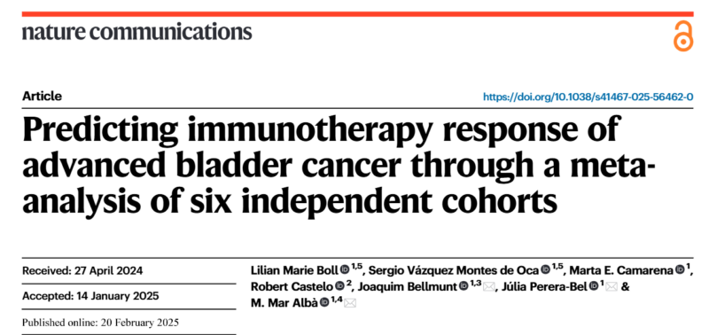 Joaquim Bellmunt: Predicting immunotherapy response of advanced bladder cancer through a meta-analysis of six independent cohorts