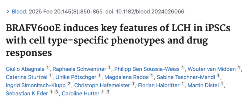 Studying the mechanisms of LCH using an innovative model based on iPSCs - St. Anna CCRI