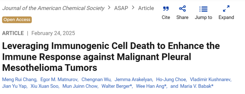 Enhancing Immune Response in Mesothelioma via Immunogenic Cell Death - The Babak Lab