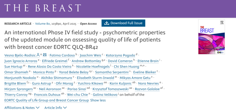 The EORTC questionnaire for assessing QoL in Breast Cancer patients has been updated