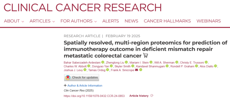 Bahar Saberzadeh Ardestani: How spatial protein profiles in d-MMR colorectal cancer predict response to anti-PD-1 therapy