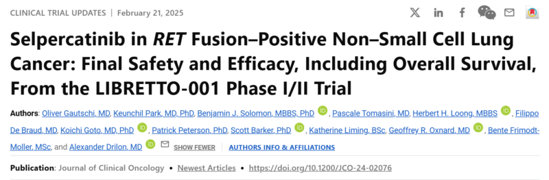 Selpercatinib in RET Fusion-Positive NSCLC by Oliver Gautschi et al.