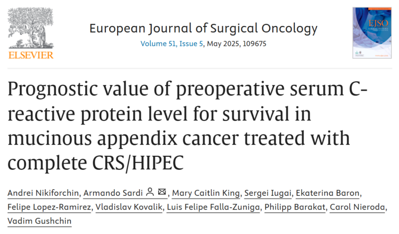 Andrei Nikiforchin: What can an elevated pre-surgery CRP tell about mucinous appendix cancer prognosis?