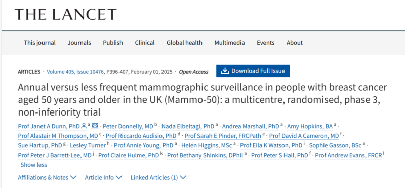 Yakup Ergün: Annual vs. less frequent mammographic among people with BC (50+) in UK