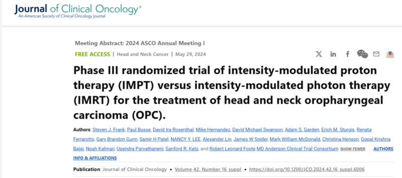 Samuel Chao: Protons versus photons for oropharyngeal cancer