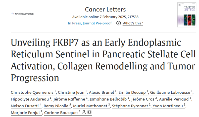 Nelson Dusetti: The role of FKBP7 as a novel regulator of PSC activation and collagen remodeling in the PDAC