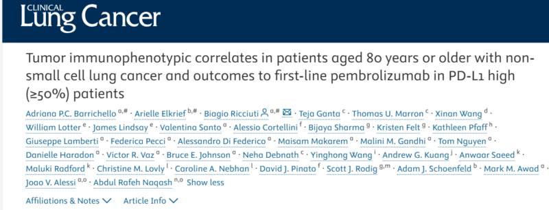 Rafeh Naqash: Clinical and tumor immunophenotypic characteristics in older adults with NSCLC