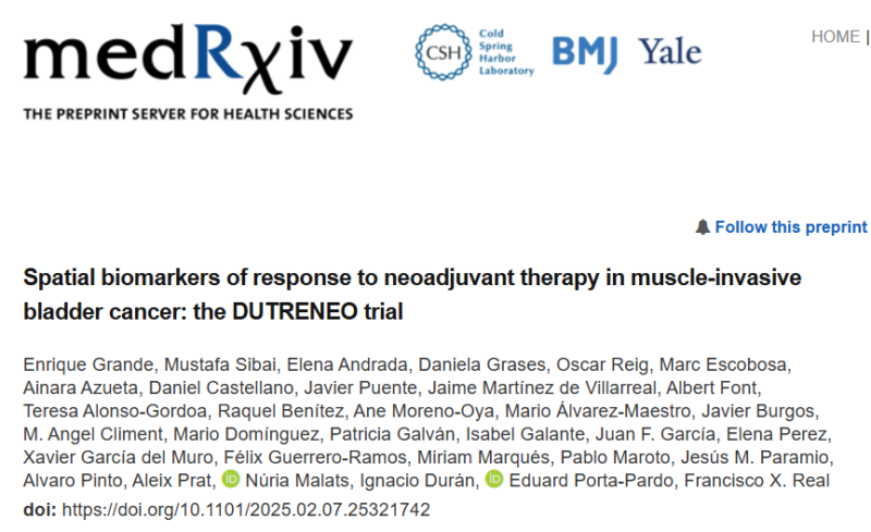 Enrique Grande: Spatial biomarkers of response to neoadjuvant therapy in muscle-invasive bladder cancer