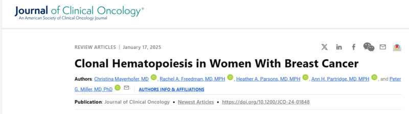 Clonal Hematopoiesis in Women With Breast Cancer