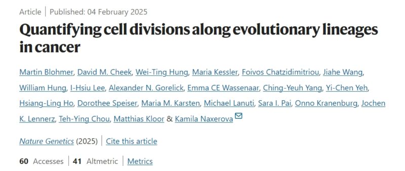 Kamila Naxerova: Quantifying cell divisions along evolutionary lineages in cancer