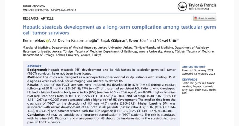 Erman Akkus: Our study on Testicular Germ Cell Tumor Survivors