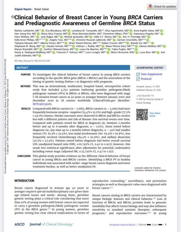 Armando Orlandi: 4,752 young BRCA carriers reveals critical insights