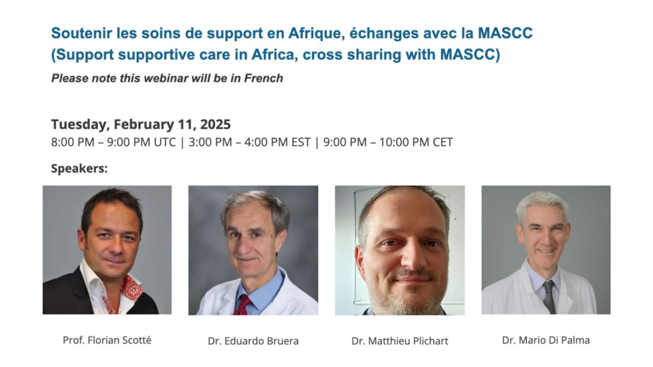 Support supportive care in Africa, cross-sharing with MASCC