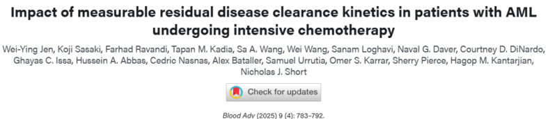 Hagop Kantarjian: Impact of MRD clearance kinetics in patients with AML undergoing intensive chemotherapy