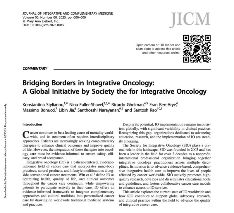 Bridging Borders in Integrative Oncology - Society for Integrative Oncology