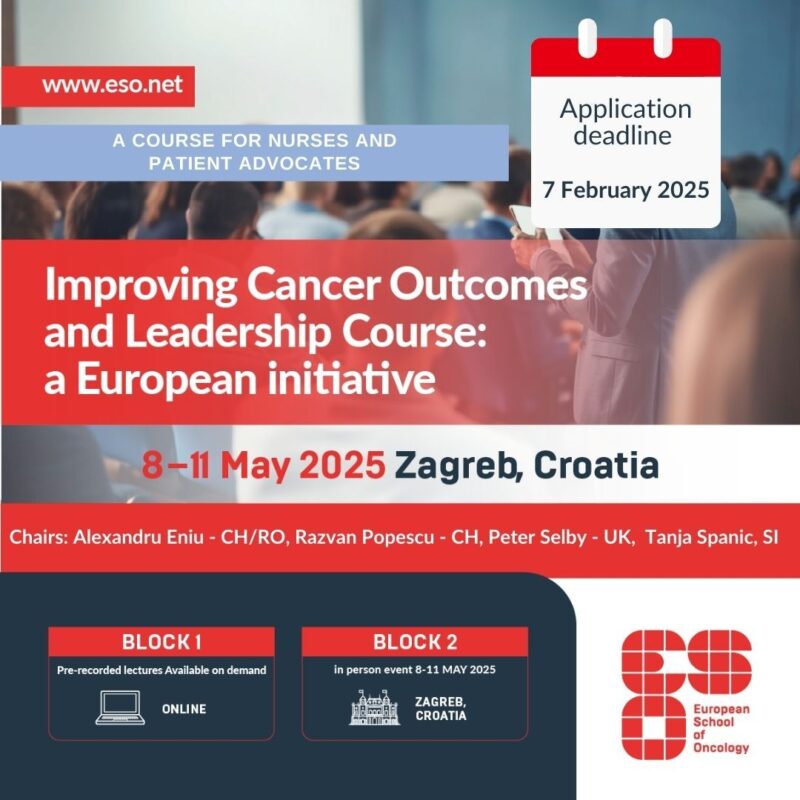 Don't miss the opportunity to join the ESO Improving Cancer Outcomes and Leadership course