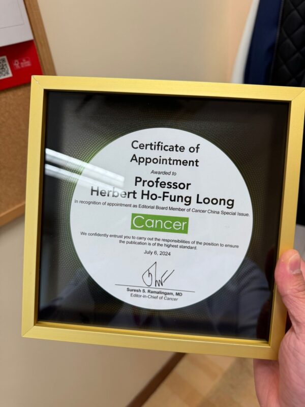 Herbert Loong: A nice gesture from Cancer arrived today