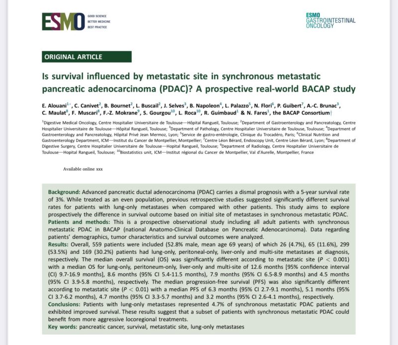 Udhayvir Grewal: Impressive data for PDAC outcomes by metastatic site