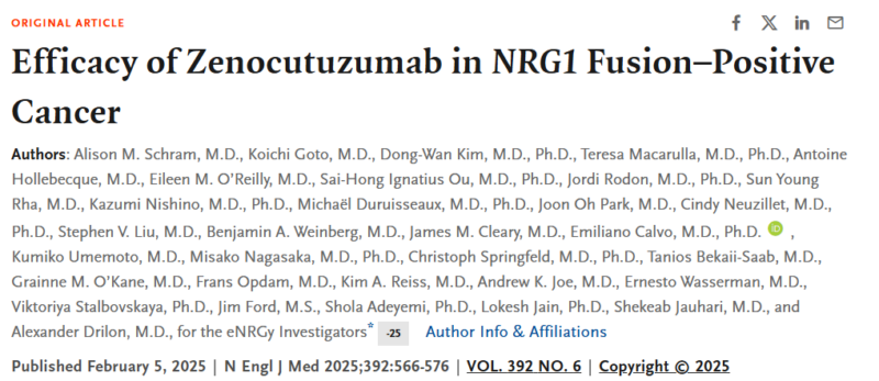 Benjamin Weinberg: Efficacy of Zenocutuzumab in NRG1 Fusion-Positive Cancer