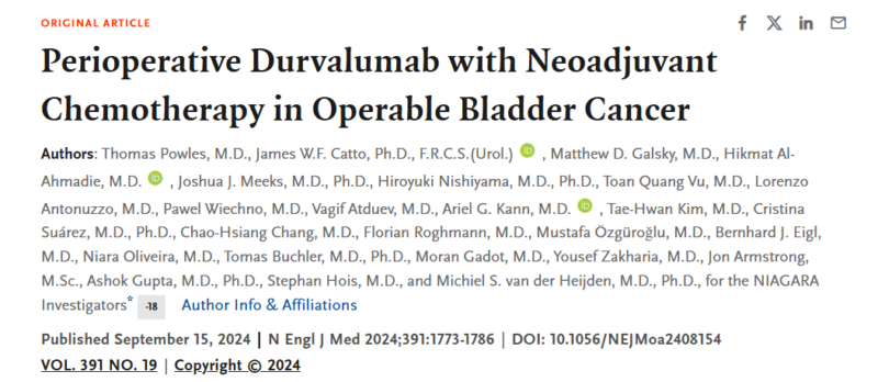 Perioperative Durvalumab with Neoadjuvant Chemotherapy in Operable Bladder Cancer