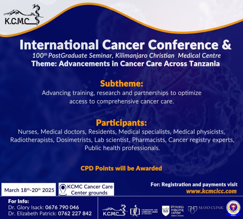 Godlisten Msoma: Inspired by the upcoming International Cancer Conference in Tanzania