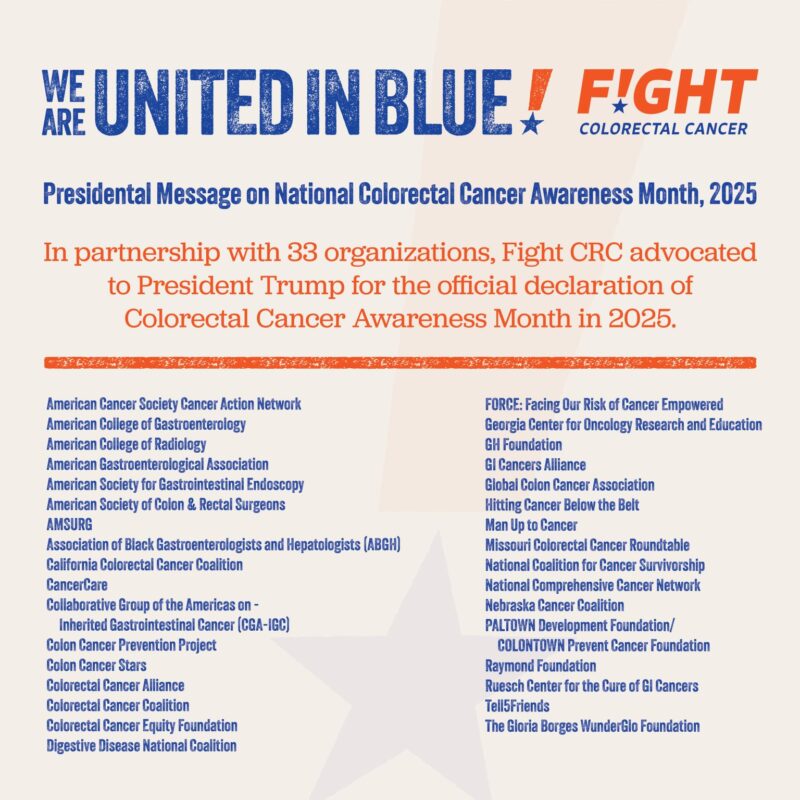 The White House has officially declared March 2025 as National CRC Awareness Month - Fight Colorectal Cancer