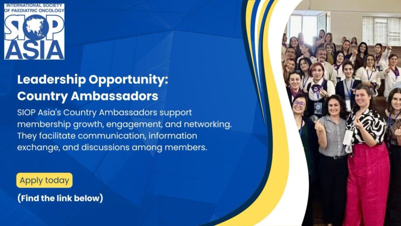 Gevorg Tamamyan: Leadership opportunity – SIOP Asia Country Ambassador