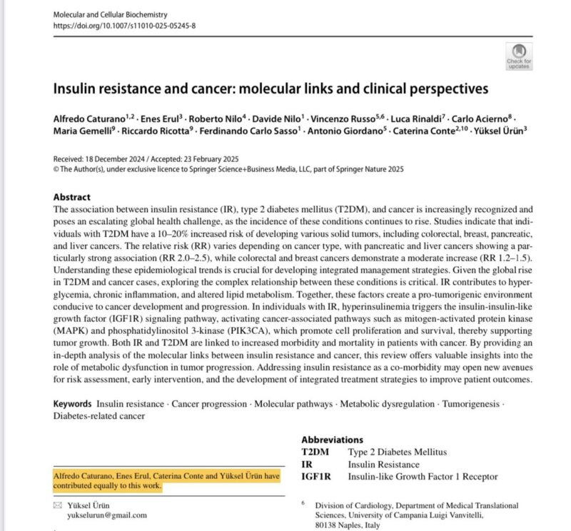 Enes Erul: Insulin resistance and cancer