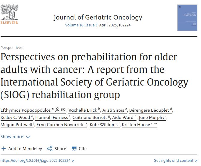 Rachelle Brick: Perspectives on prehabilitation for older adults with cancer