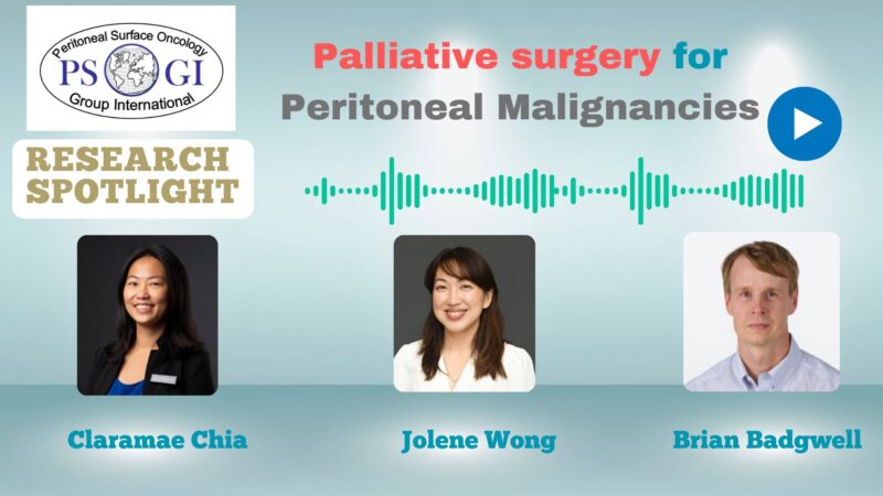 New podcast alert: Palliative surgery of peritoneal malignancies – Peritoneal Surface Oncology Group International
