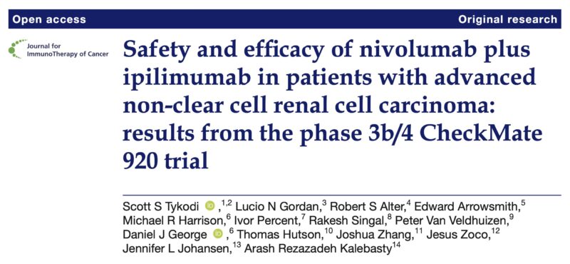 Mohammad Jad Moussa: Nivolumab plus ipilimumab in metastatic variant histology renal cell carcinoma