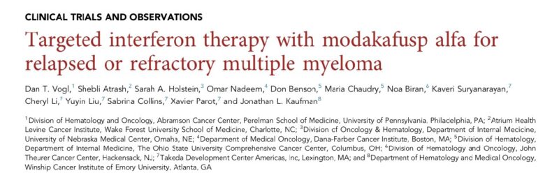 Al-Ola A Abdallah: Targeted interferon therapy with modakafusp alfa for R/R multiple myeloma