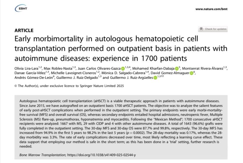 Mohamed Kharfan-Dabaja: The largest experience of autologous hematopoietic cell transplantation