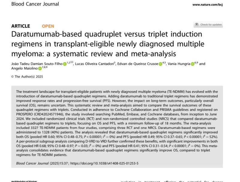 Al-Ola A Abdallah: Daratumumab-Based Quadruplet vs. Triplet Induction Regimens in Transplant-Eligible NDMM