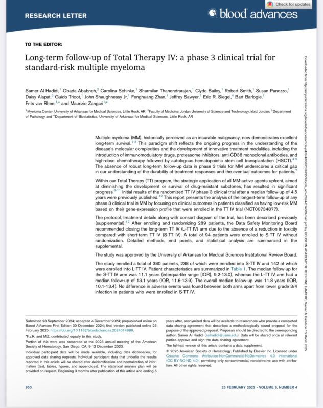 Samer Al Hadidi: Longest follow up of phase III clinical trials in myeloma