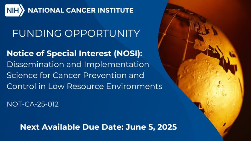 Funding opportunity from NCI’s Center for Global Health