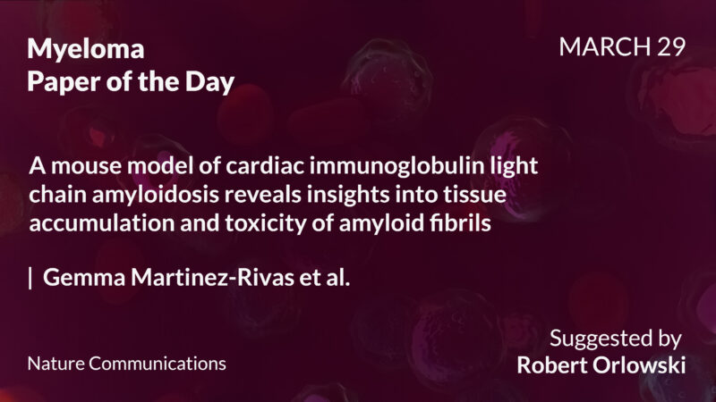 Myeloma Paper of the Day, March 29th, suggested by Robert Orlowski