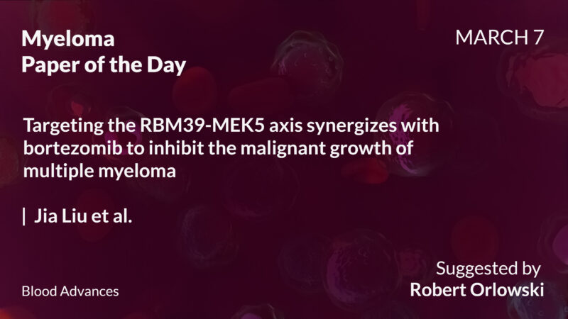 Myeloma Paper of the Day, March 7th, suggested by Robert Orlowski
