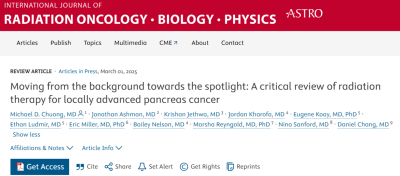 Michael Chuong: Contemporary radiation therapy for locally advanced pancreatic cancer