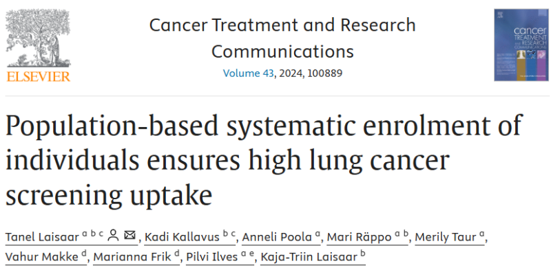 Tanel Laisaar: First year results of lung cancer screening pilot study in Estonia