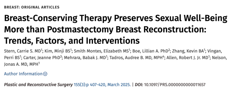 Loay Kassem: Breast saving surgery means better sexual well-being compared to mastectomy and reconstruction