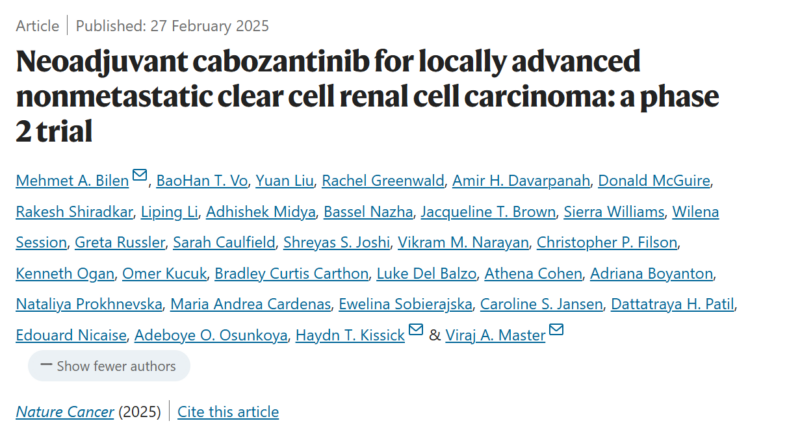 Haydn Kissick: Cabozantinib as a neoadjuvant therapy for patients with clear cell RCC