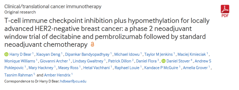 Daniel Flora: T-cell inhibition plus hypomethylation for locally advanced HER2-negative breast cancer