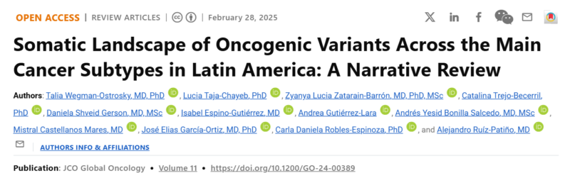 Sergio Cifuentes: Somatic Landscape of Oncogenic Variants Across the Main Cancer Subtypes in Latin America