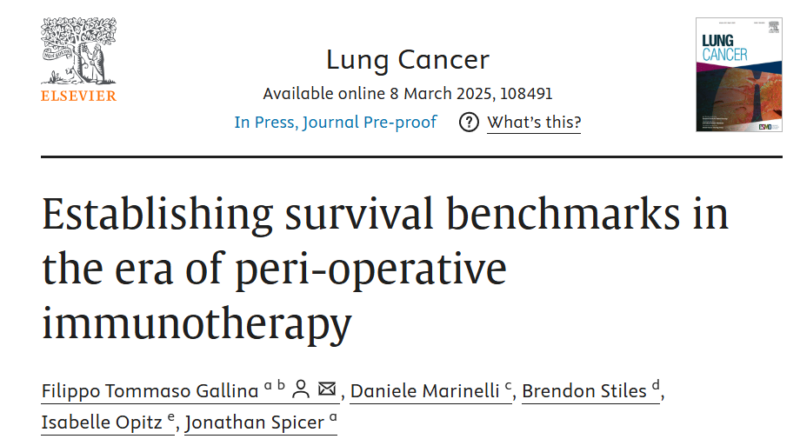 Filippo Gallina: Establishing survival benchmarks in the era of peri-operative immunotherapy